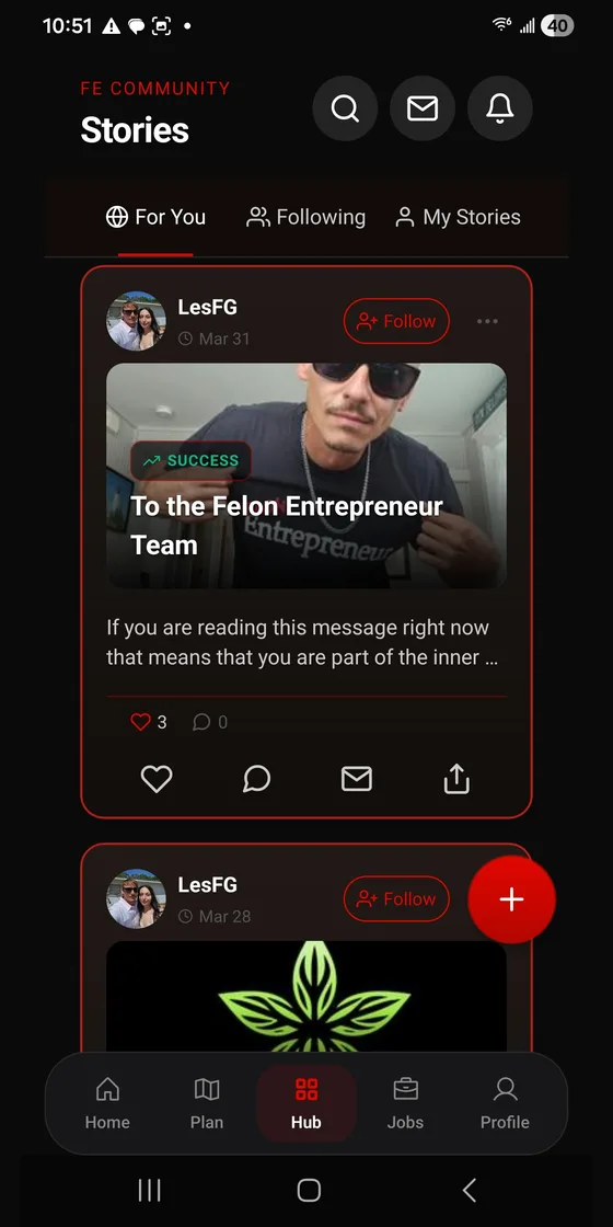 Community feed with stories from people on the same road