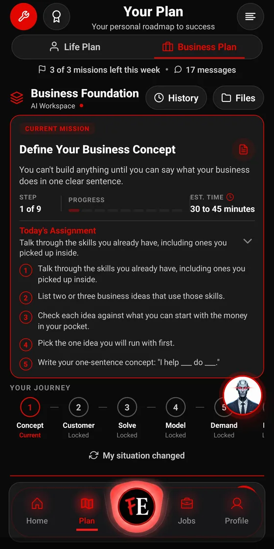 Business Builder, guided steps from idea to open doors